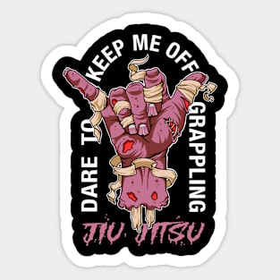 Dare to keep me off jiu-jitsu vintage pink Sticker